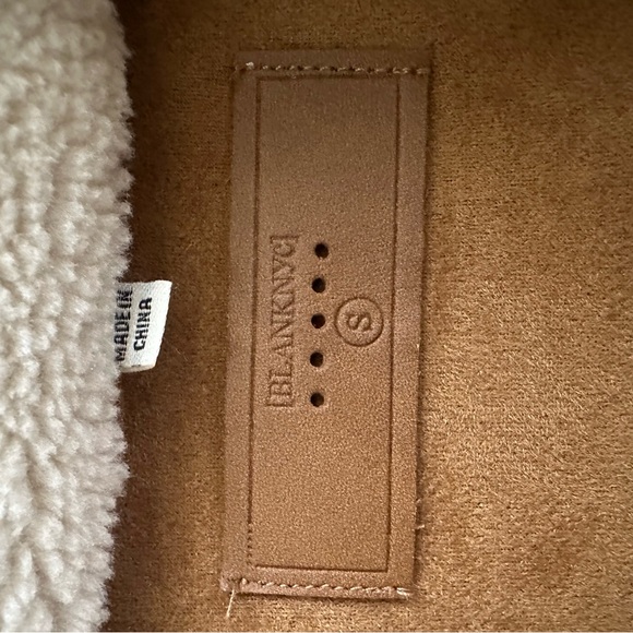 Blank NYC Tan and Cream Shearling Jacket - Picture 3 of 5